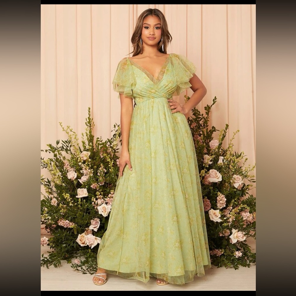 Floral print mesh dress. Size Large BRAND NEW